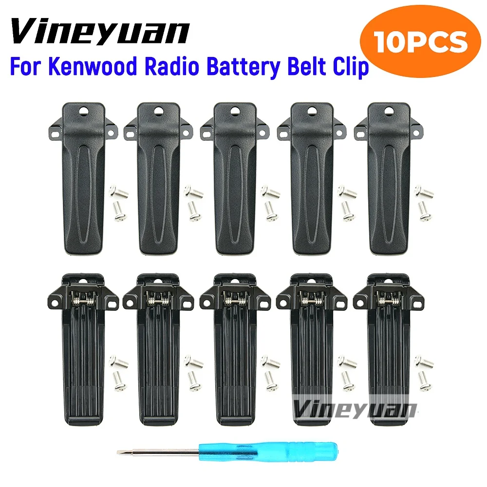 10PCS Belt Clip KBH-10 for Kenwood TK-2200 TK-2302 TK-3302 TK-2402 TK-3402 TK-280 TK-385 Portable Radio Belt Clip with Strews