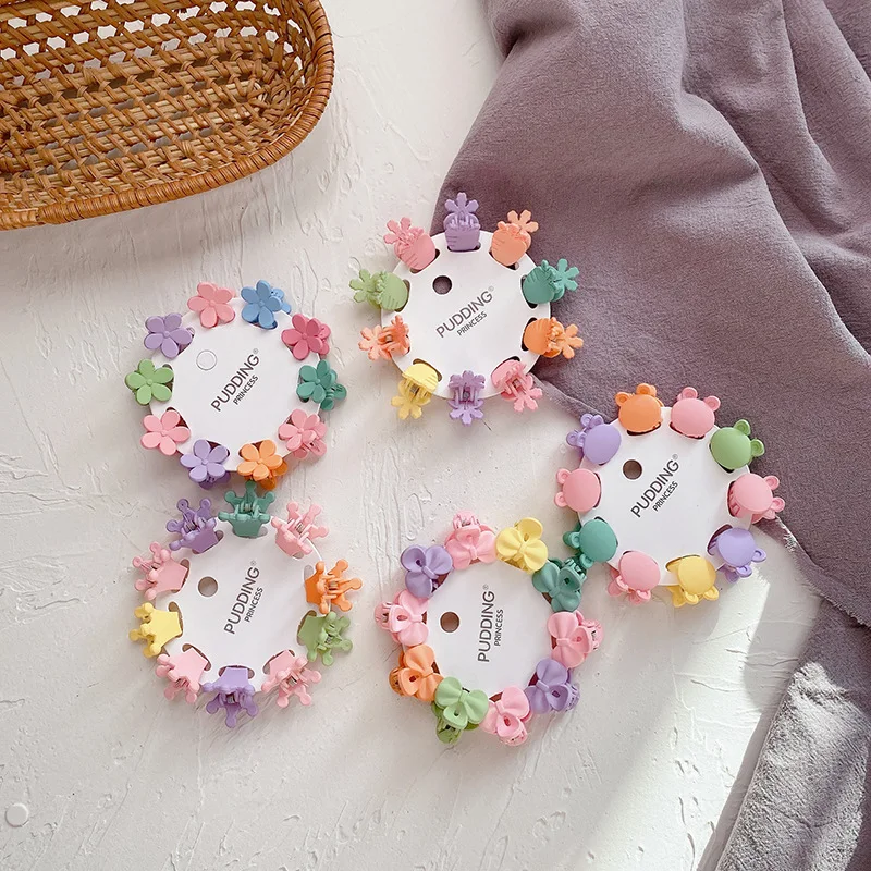 10 PCS/Set Girls Cute Colorful Flower Star Mickey Small Hair Claws Kids Sweet Hairpins Hair Clips Fashion Hair Accessories