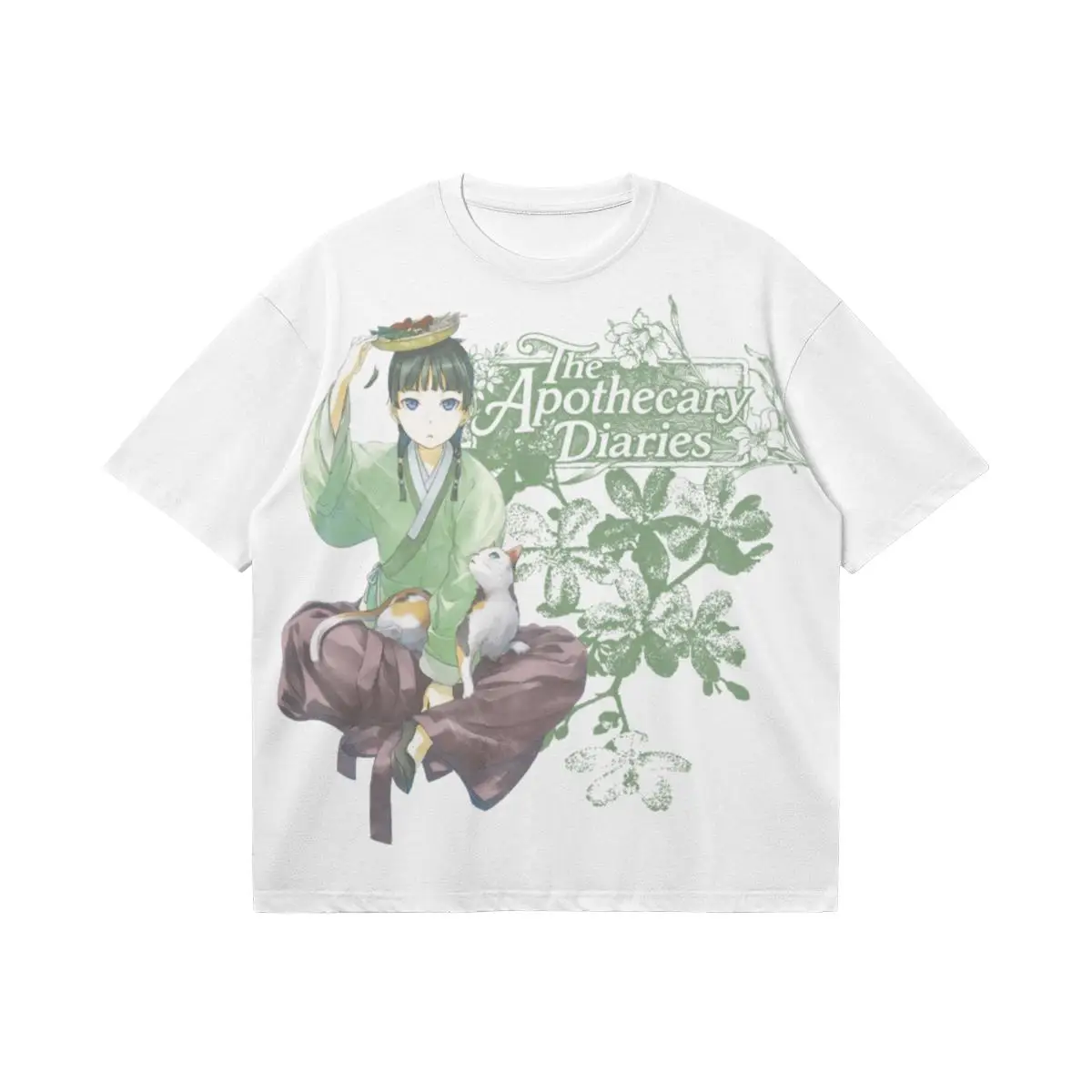 Anime The Apothecary Diaries Maomao T-shirt Double Sided Graphic Print Kusuriya No Hitorigoto Unisex Cotton Short Sleeve Tee