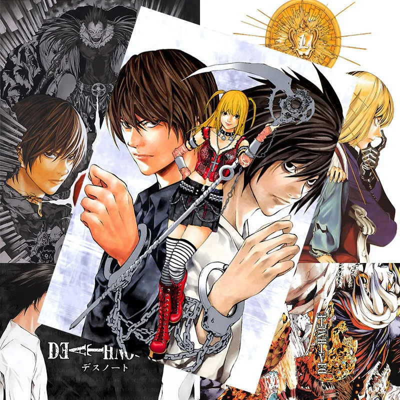 

Постер «Тетрадь смерти»: Лайт Ягами, Миса Аманэ, Миками Теру, Рюк — аниме-наклейка на стену для спальни и гостиной, аниме-товары