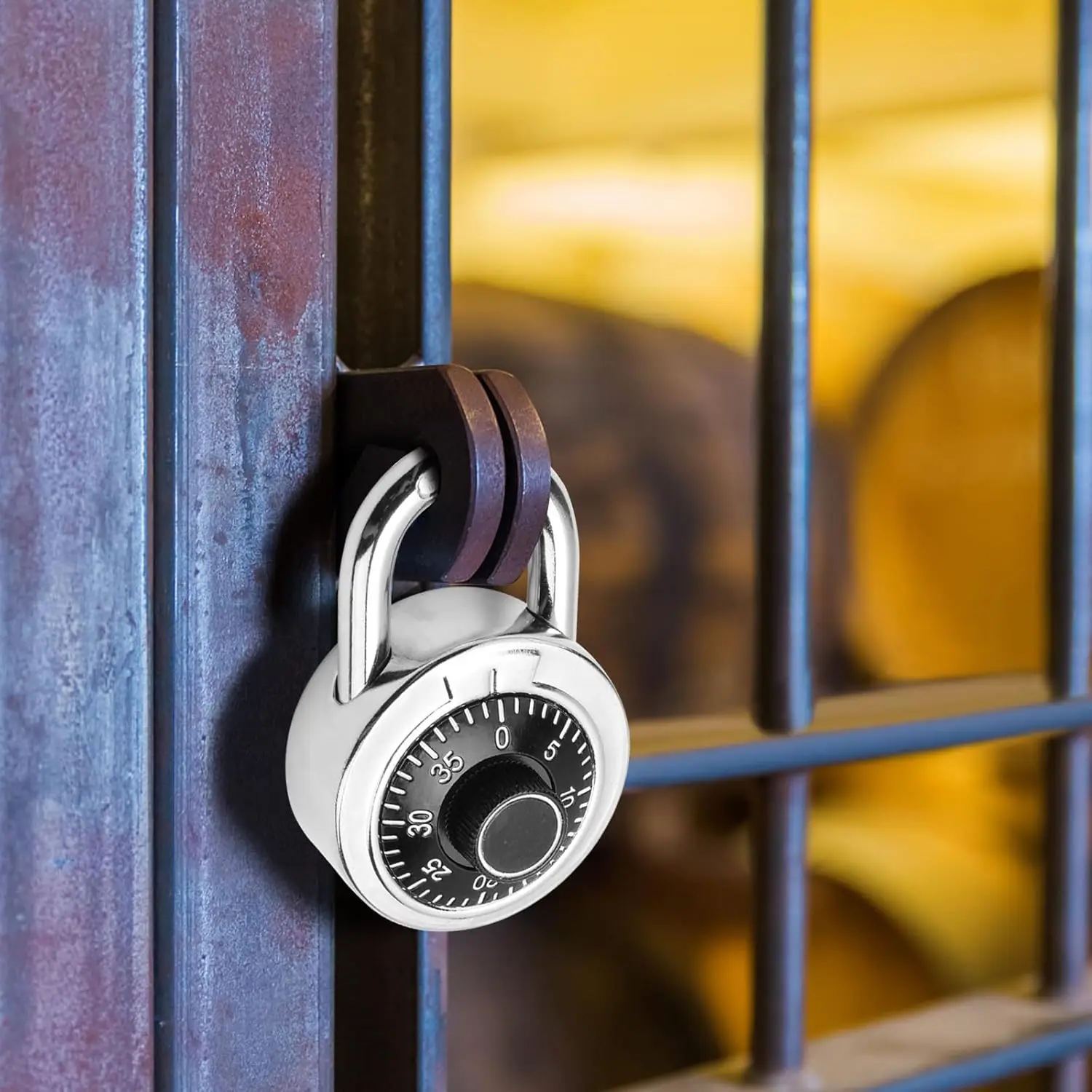 50mm Combination Padlock Fixed Dial Combination Padlock with Different Combinations, Wide Black Turntable, Lock for Gym Locker gallery 5