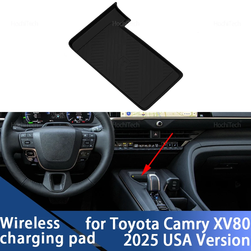 

Для Toyota Camry XV80 2025, версия США, автомобильный коврик для беспроводной зарядки, противоскользящий водонепроницаемый износостойкий защитный коврик, аксессуары