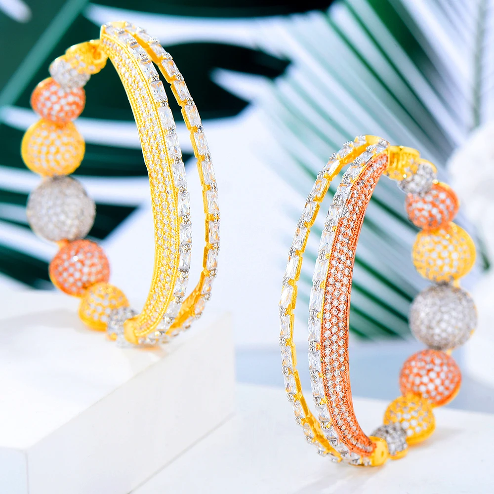 Missvikki Original Luxury Dubai Style Charm Hoop Earrings For Women Wedding Party Shiny Earrings Gift High Quality Accessories