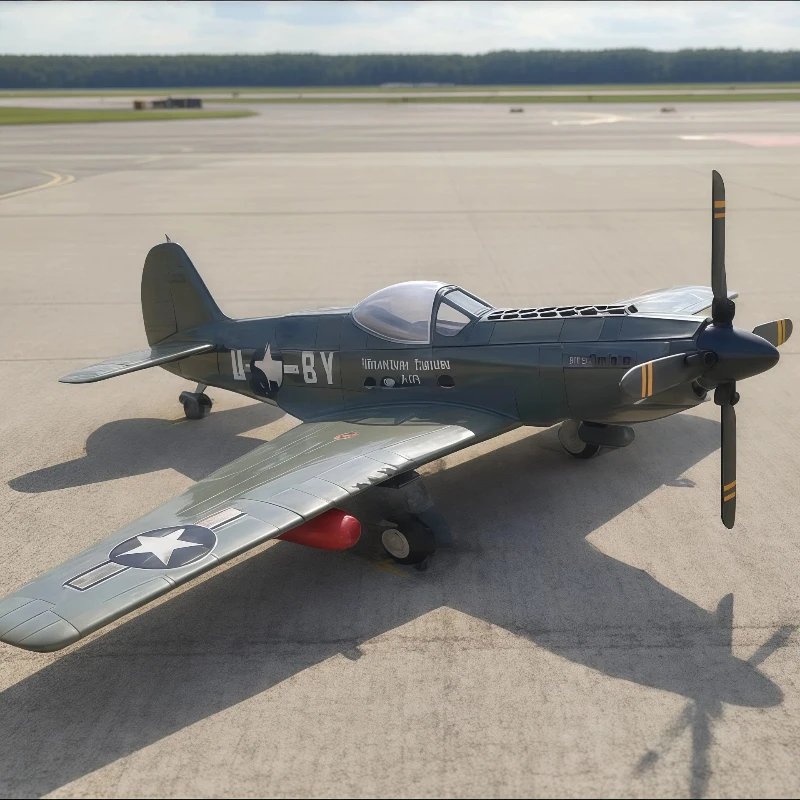 

P-51 Mustang Fighter Block Model Kit Military Aircraft Toys Exquisite Assembling Collection Ornament Color Box Birthday Gift