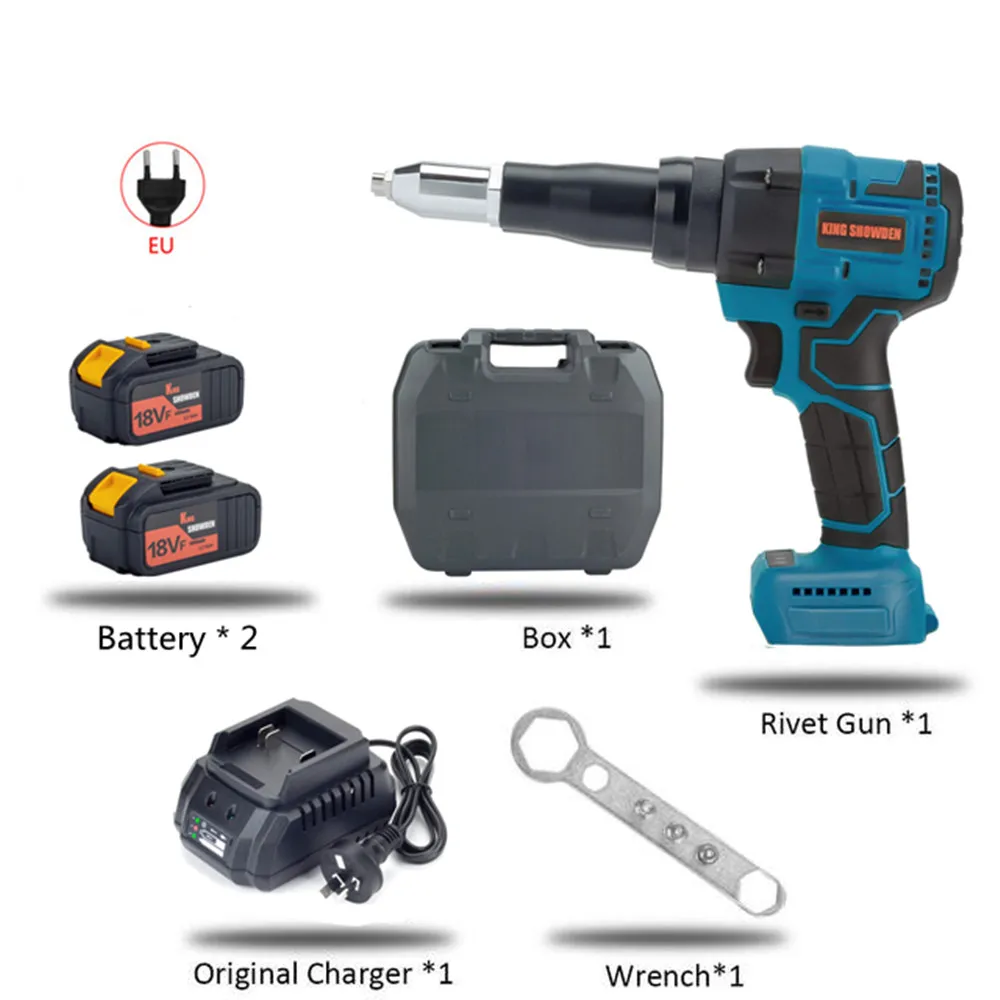 Brushless Riveter Electric Rivet Gun Cordless Riveting Nut Gun 3.2-4.8mm With LED Light Riveting Tool For Makita 18V Battery