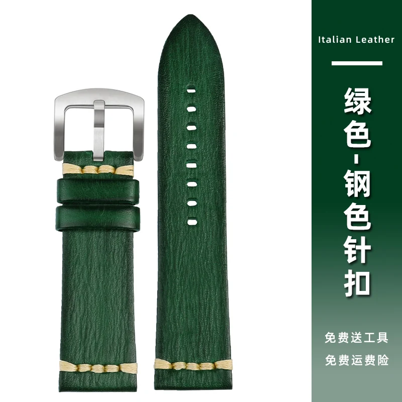 حزام ساعة من الجلد الطبيعي بتصميم عتيق من Small Bees لـ Gucci YA 1264065   حزام ساعة رجالي 20 22 ملم أخضر أسود أزرق عالي الجودة