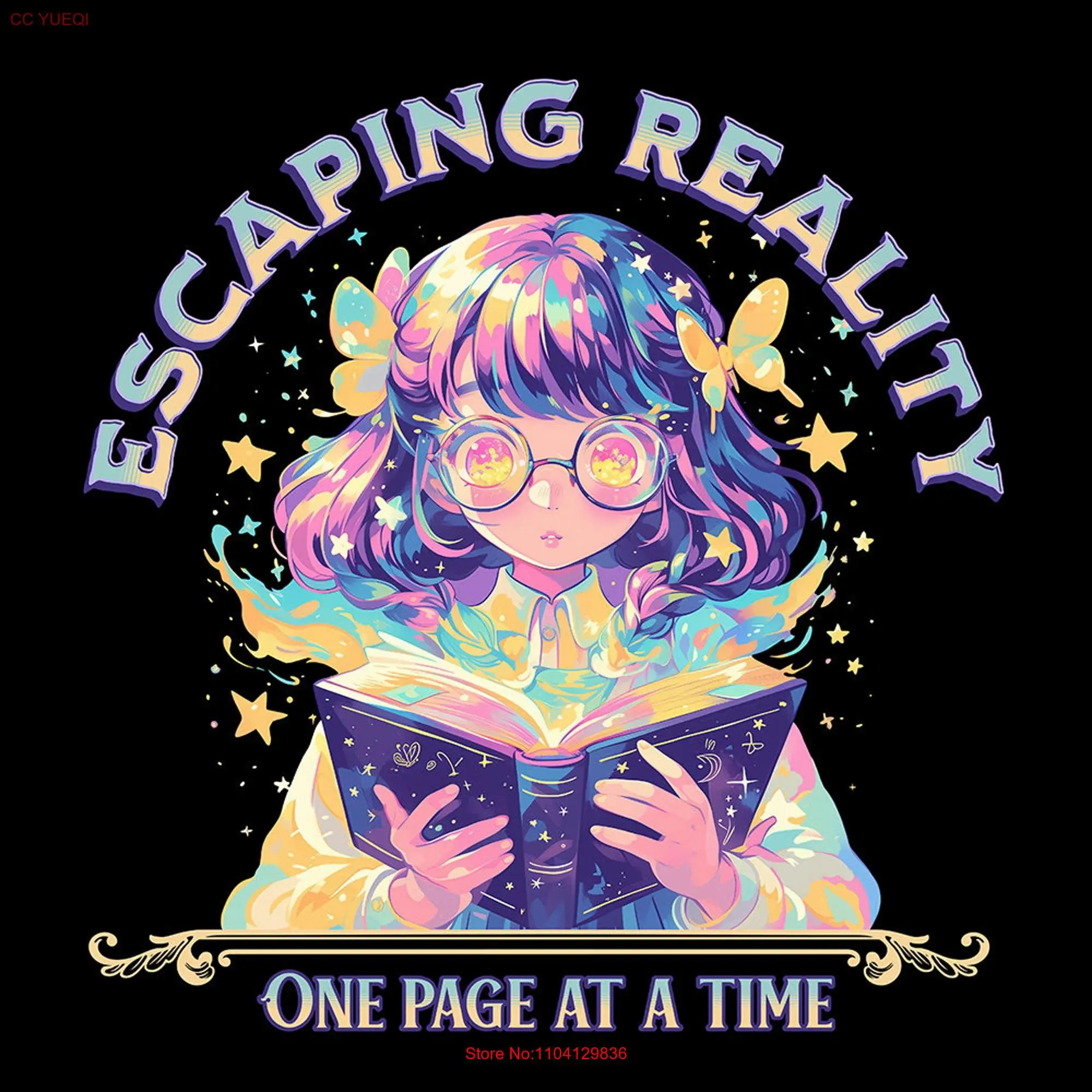 Escaping Reality Booktrovert T Shirt Book Reader Kindle Writer long or short sleeves