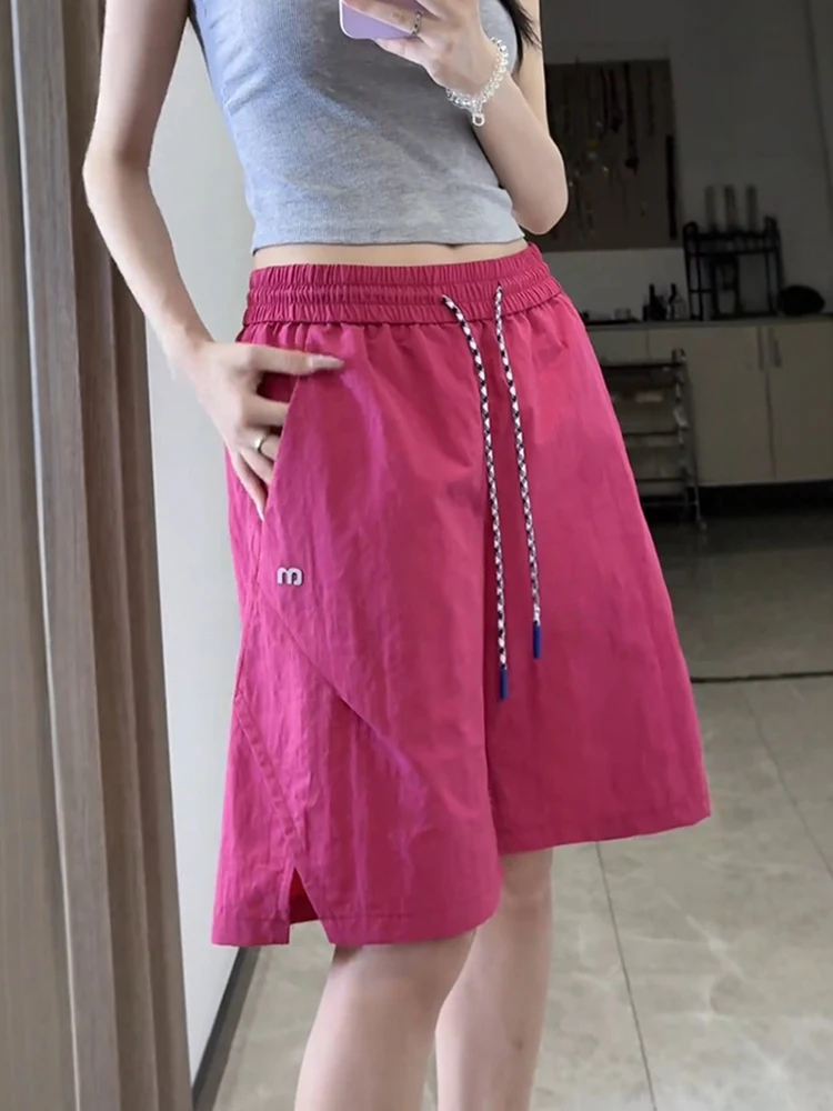 

Dopne Rose Red Qui Dry orts Легкий Cool Feeling Летний бег Велоспорт Длина пять четвертей ex orts