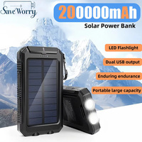 200000mAh Outdoor Solar Power Bank High Quality Large Capacity Portable Power Bank With LED Flashlight For IPhone Samsung Huawei