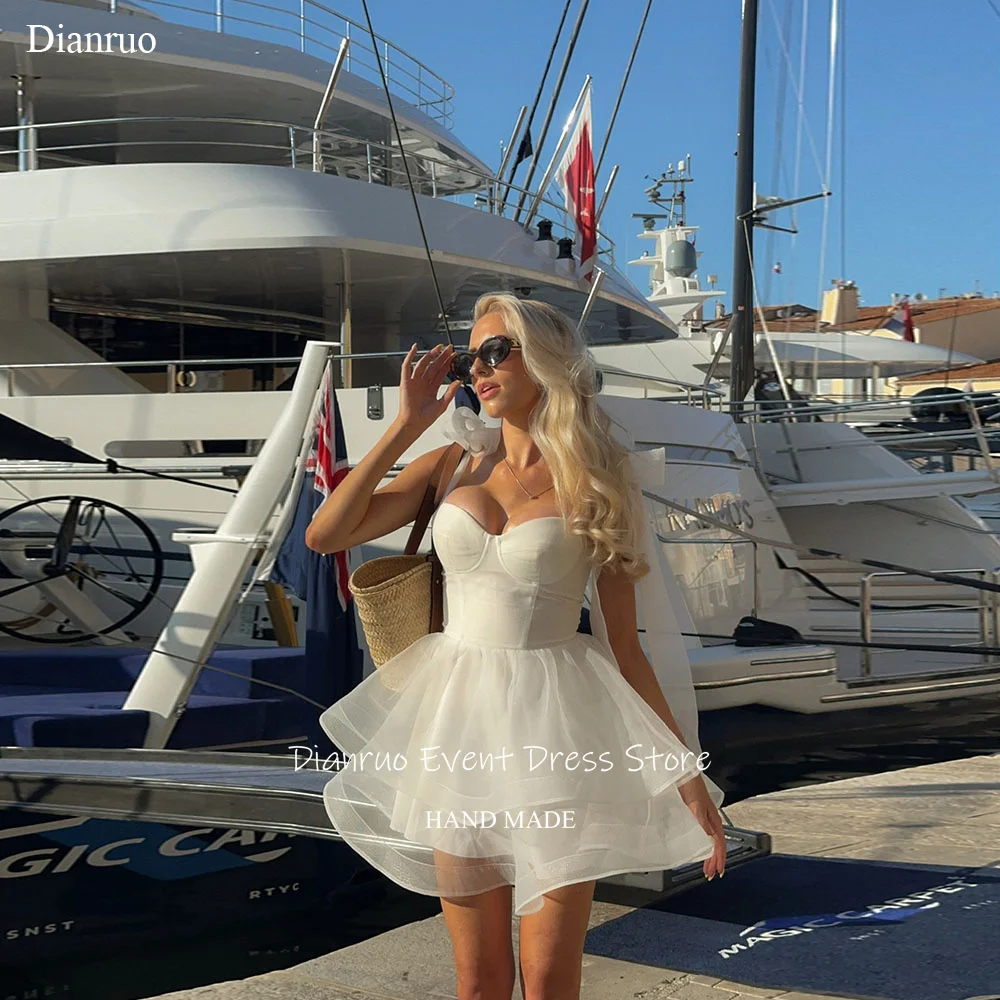 

Dianruo Youthful Spaghetti Strap A Line Prom Dresses Fluffy Tulle Homecoming Dress Short Summery Brithday Party Dress Customized