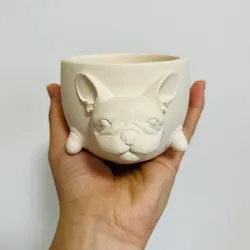 Animal Dog Flower Pot Mold Concrete Mold Cute Bulldog Succulent Potted Plant Silicone Mold Cement Candle Jar With Lid Mold