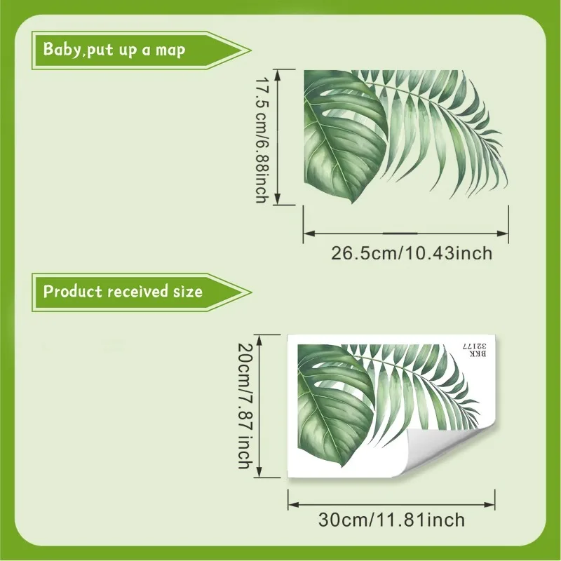 Pegatina impermeable para asiento de inodoro Monstera Deliciosa, hoja verde fresca, autoadhesiva, decoración del baño del hogar, pegatinas para inodoro