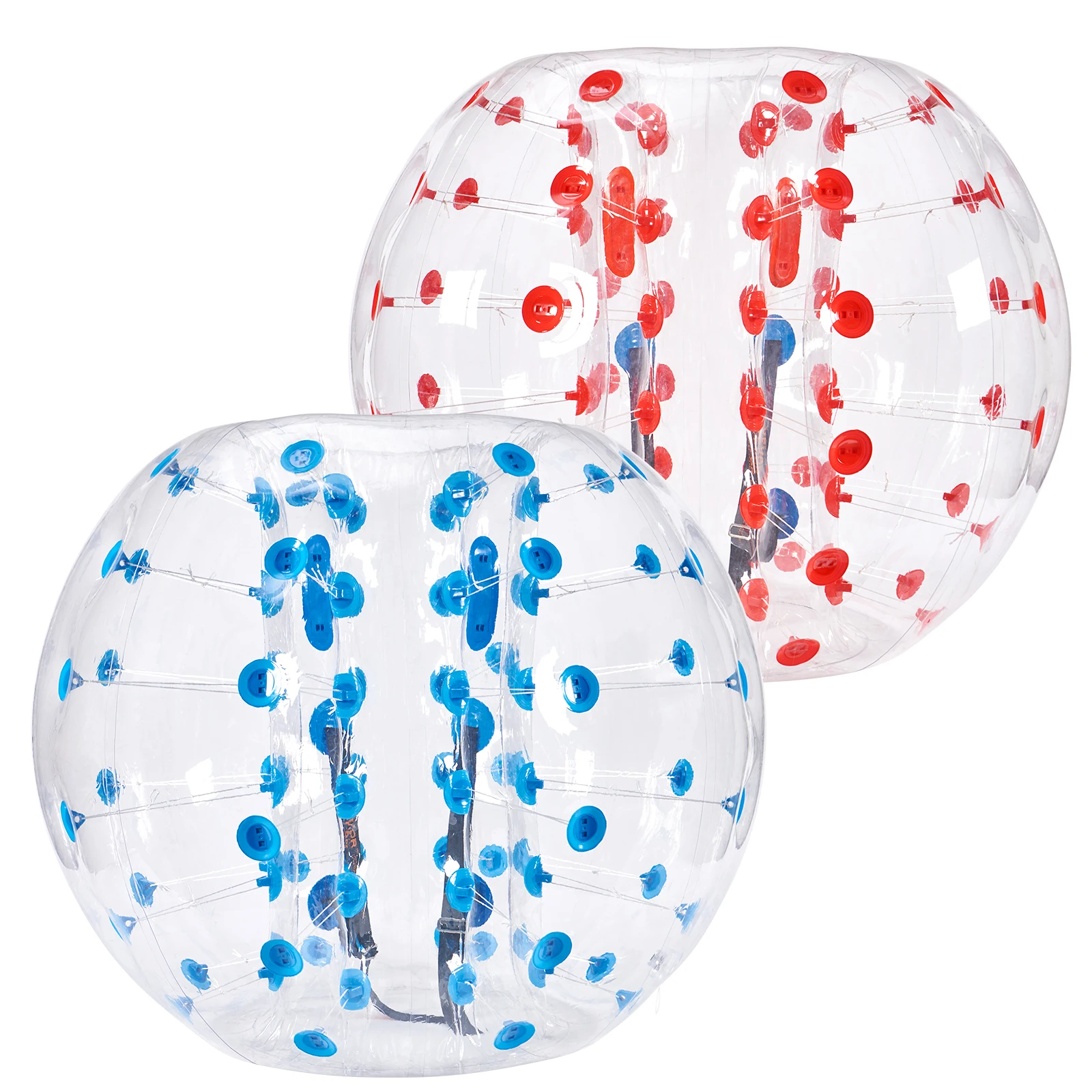 SucceBuy 2-Pack 5FT/1.5M Opblaasbare Bumper Ballen 0.8mm Dikke Bubble Voetballen Opblaasbare Zorb Ballen voor Volwassenen of Kinderen