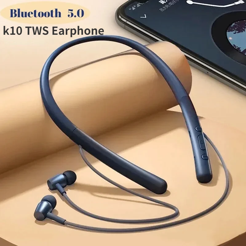 K10 Wireless Bluetooth Earphones Magnetic Sports Running Headset IPX5 Waterproof Sport Earbuds Noise Reduction Headphones