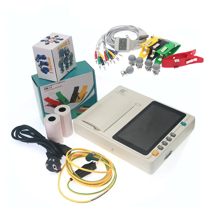 China Low Cost Portable Appareil 3 Channel  Electrocardiografo Electrocardiogram EKG Recorder Ecg Machine With Analyzer