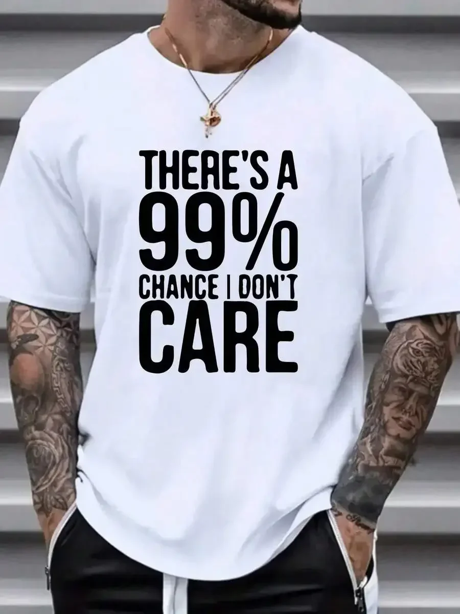 

Mens Casual Slogan Printed Round Neck Short Sleeve T-Shirt Summer