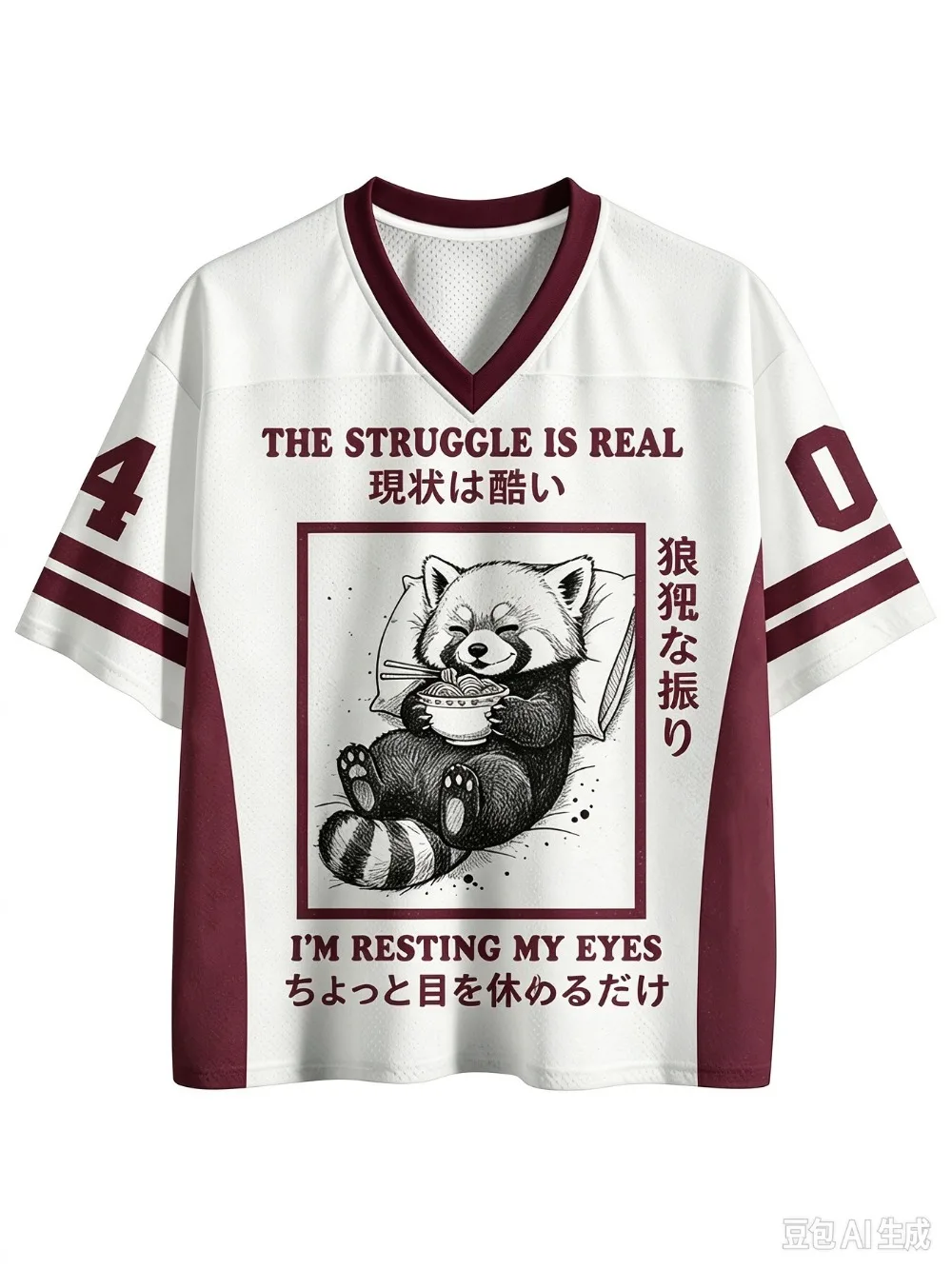 Raccoon Pattern 3D Print Sport Quick-dry Breathable Men V-neck Plus-size T-Shirt Outdoor Street Casual Y2K Parent-Child Clothing