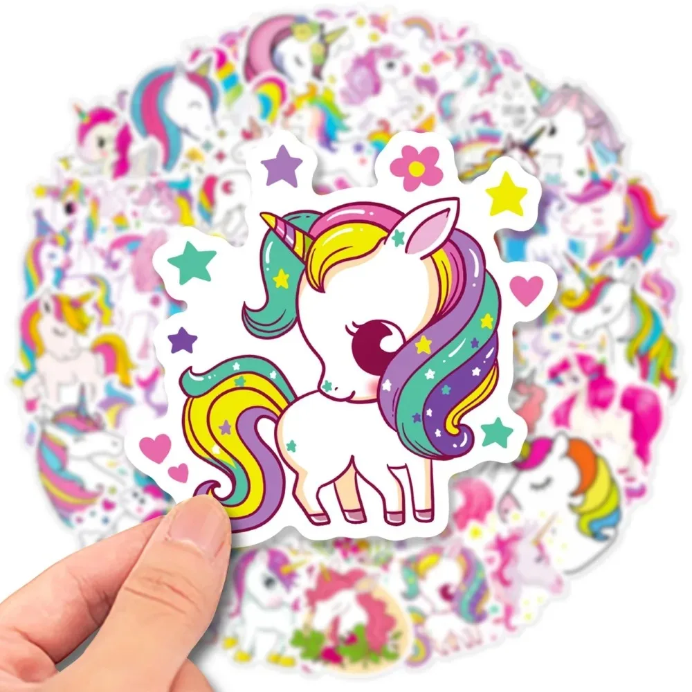 10/30/50PCS Cute The Unicorn Stickers Kawaii Waterproof Graffiti Vinyl Decals for Laptop Guitar Suitcase Skateboard Kids Gift