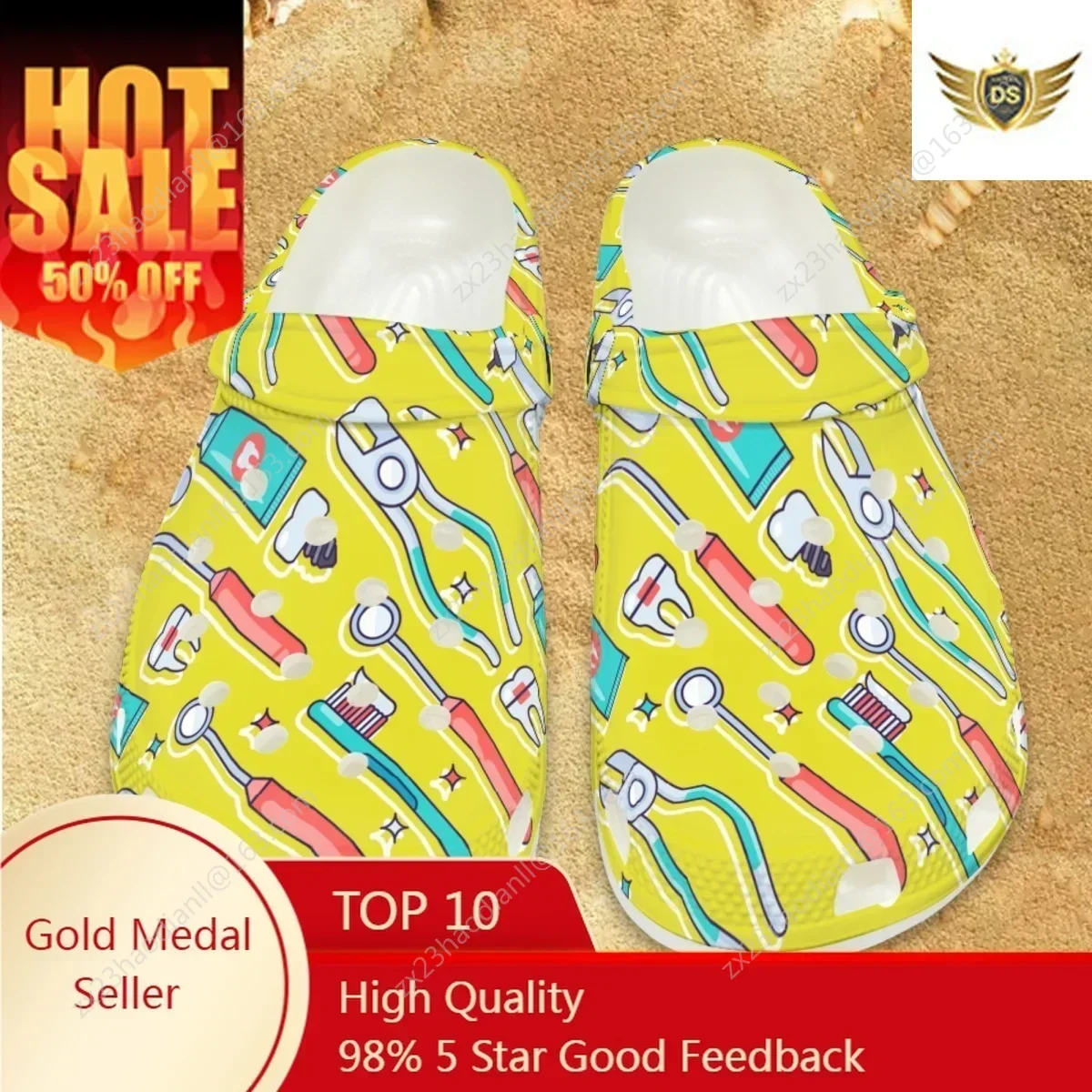 Slippers Cartoon Teeth Medical Equipment Designer Casual Sandals Women Outdoor Indoor Non-slip Flat Shoe Summer Beach Slides