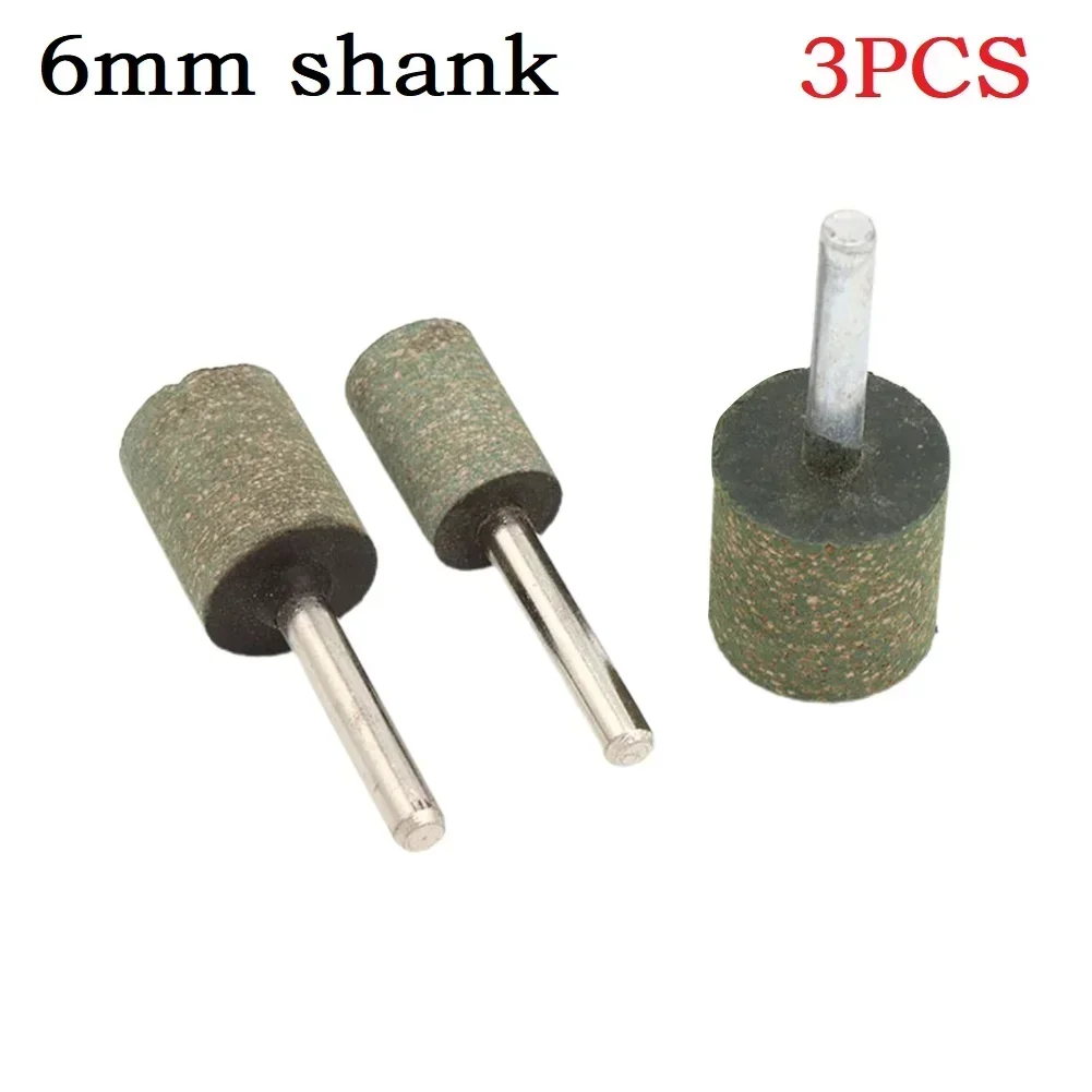 

3pcs 6mm Shank Cylindrical Rubber Abrasive Polishing Head Grinding Head Abrasive Mounted Stone For Rotary Tools Accessories