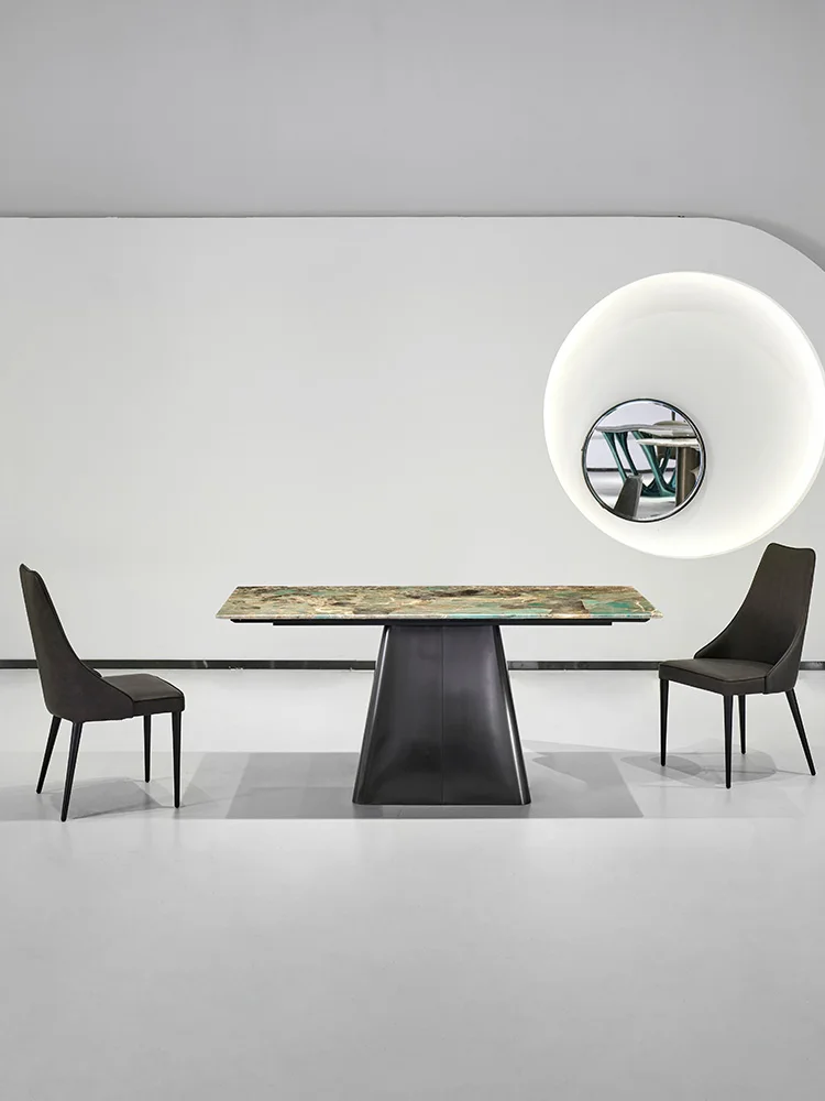 Luxury stone dining table, simple and modern Pandora rock panel household light