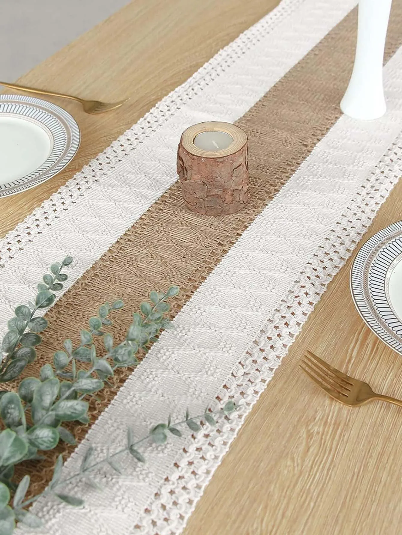 Simple cotton and linen tablecloth, long tassel tablecloth, home living room dining table decoration tablecloth, table runner