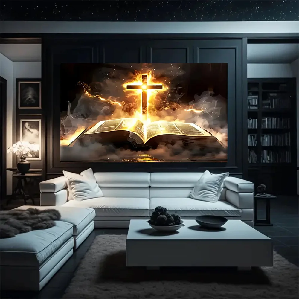 Christian Religion Bible Cross Posters and Prints Canvas Painting Wall Art Picture for Living Room Home Decor view 5