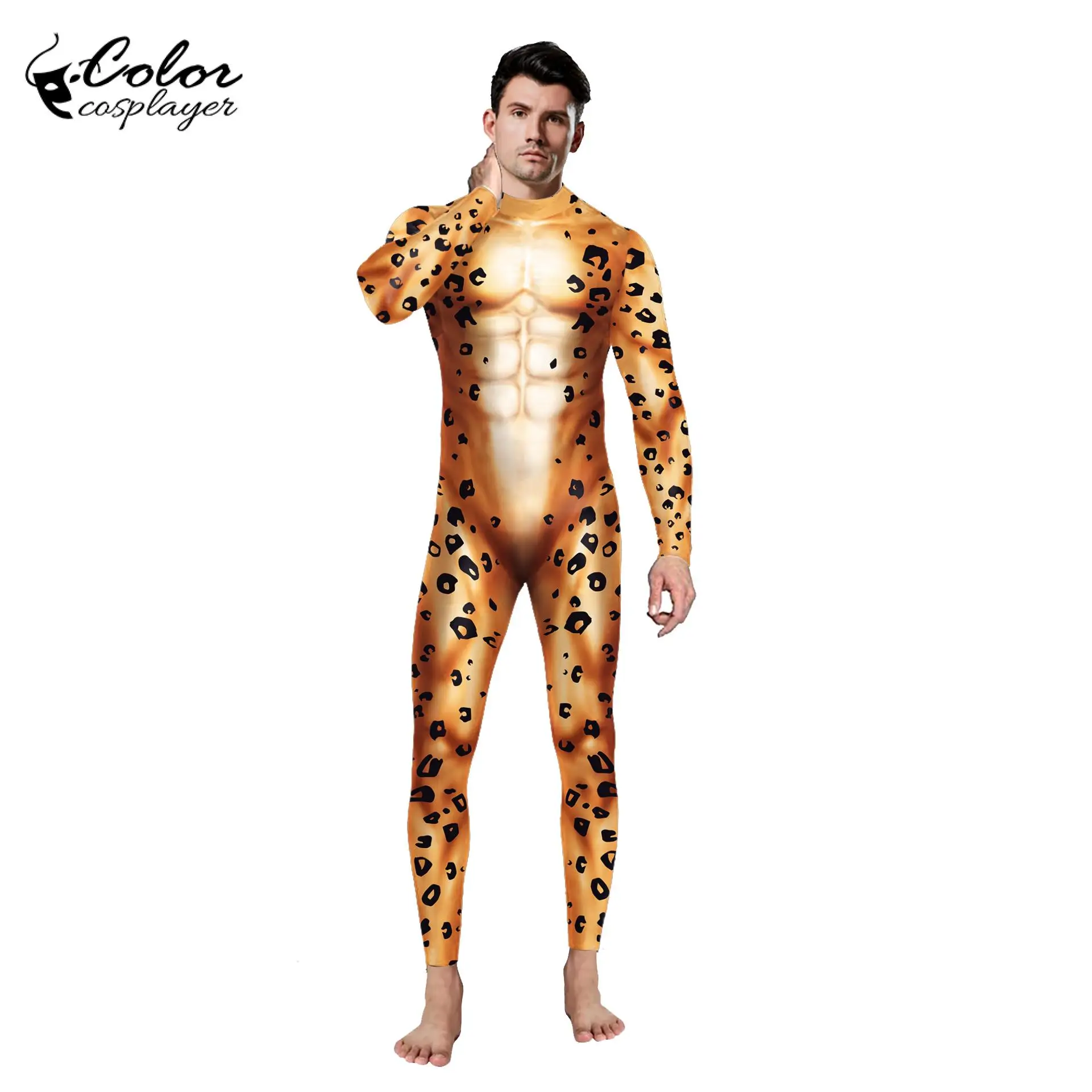 Color Cosplayer Animal Cosplay Jumpsuit Beast Bodysuit Adult Carnival Costume Anime Performance Zentai 3D Printed Men Clothing