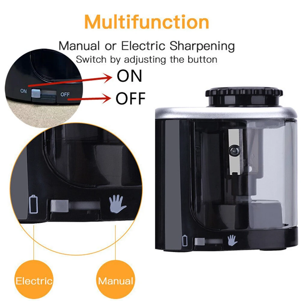 휴대용 투명 연필 샤프너, 짧은 연필용 경량 자동 수동 샤프너