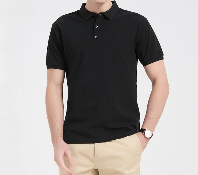 7A Antibacterial Pique Cotton Spandex Short Sleeve Polo Shirt Men's Business Casual Top
