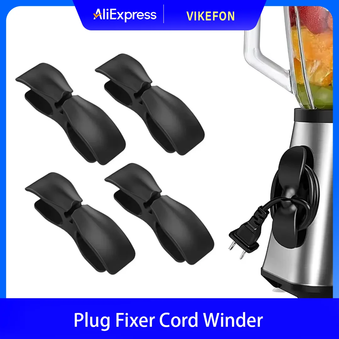 Wall Mount Plug Holder Cable Organizer Adhesive Cord Winder Keeper For Kitchen Appliance Charger Data Cable Home Organization