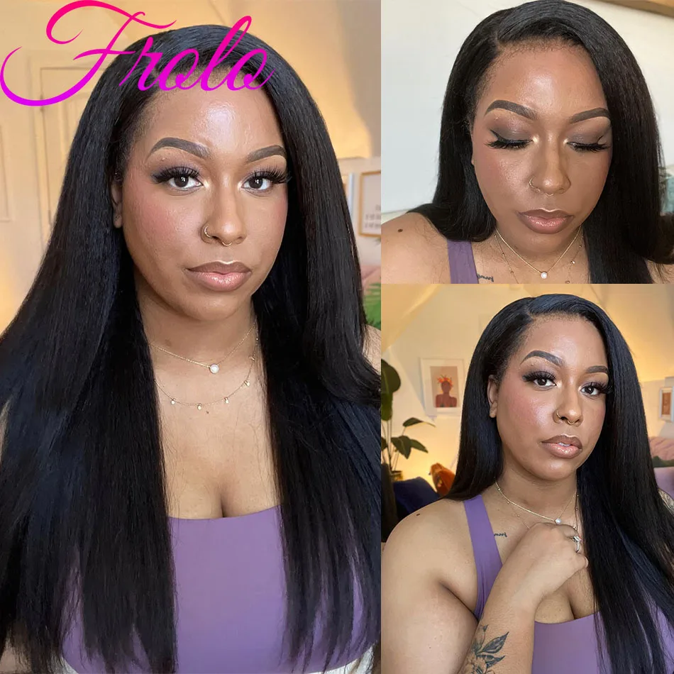 40인치 스트레이트 인모 가발 13x6 레이스 프론탈 가발 내추럴 블랙 100% 브라질리언 13x4 레이스 프론트 가발 (흑인 여성용)