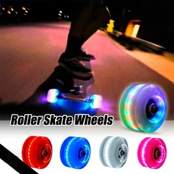 LED Flash Wheel Luminous Light Up Quad Roller Skate Wheels with Bearings Installed Sliding Tires 32mm x 58mm Speed Skate Skating