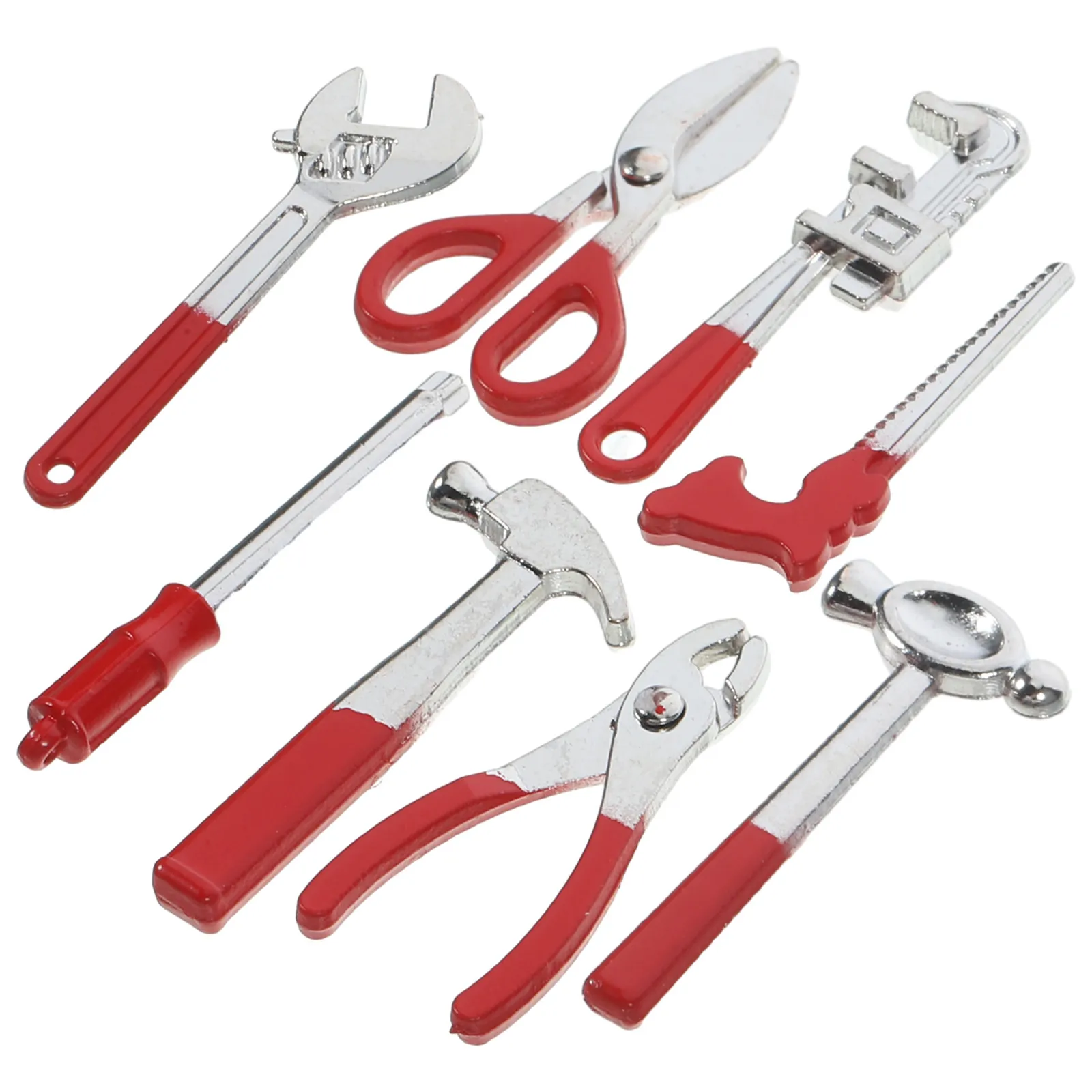 

8Pcs Alloy Miniature Tools Set Realistic Tiny House Accessories for Pretend Play Educational Hands-on Skill Development Home