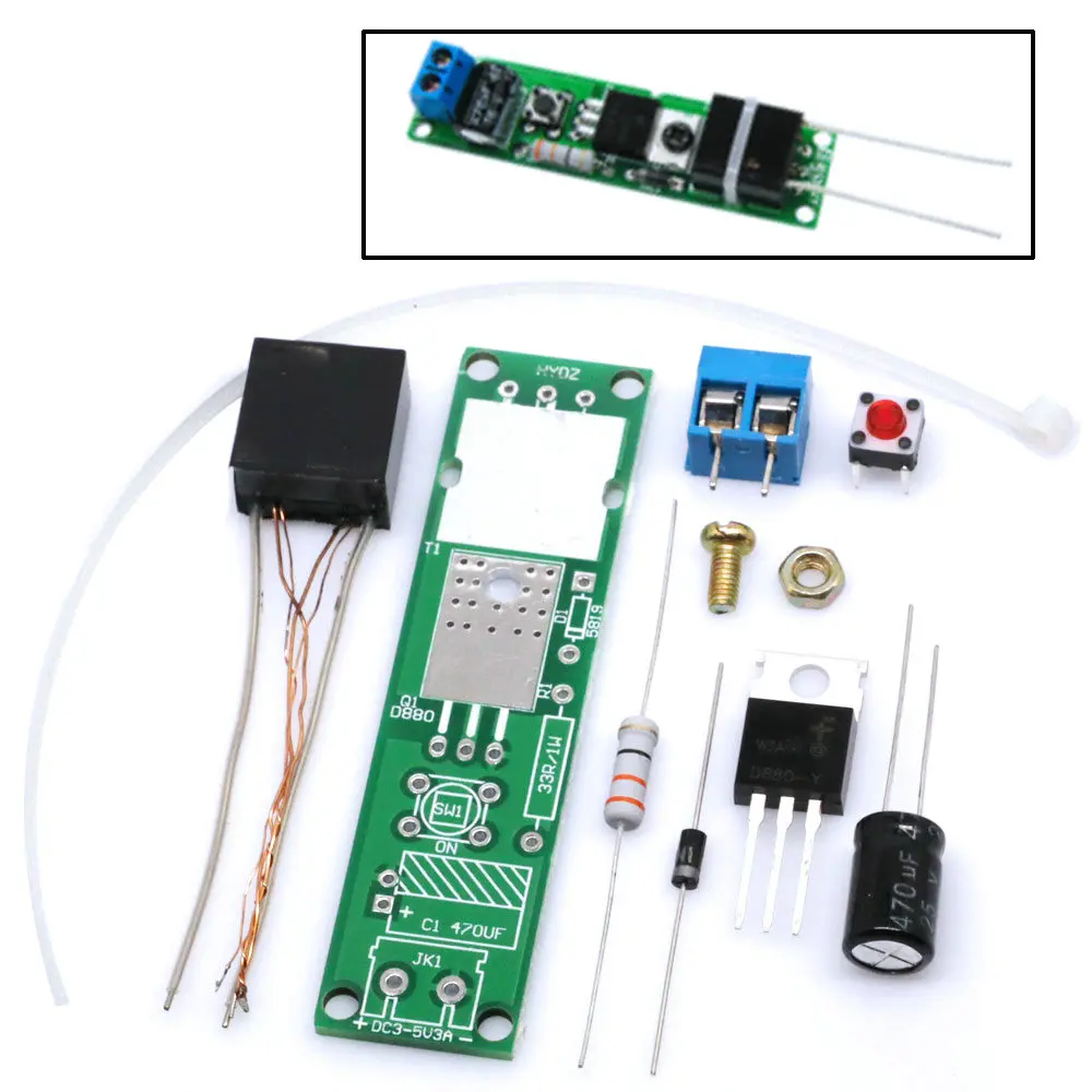 High Voltage Arc Igniter DIY Kit - DC 3-5V Input Arc Generator for Electronic Lighter Projects