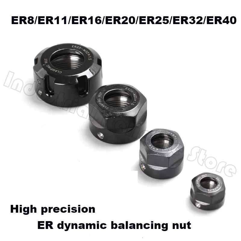 2PCS precision Balanced collet nut ER8 ER11 ER16 ER20 ER25 ER32 ER40 NUT spring collect nut clamping CNC engraving machine