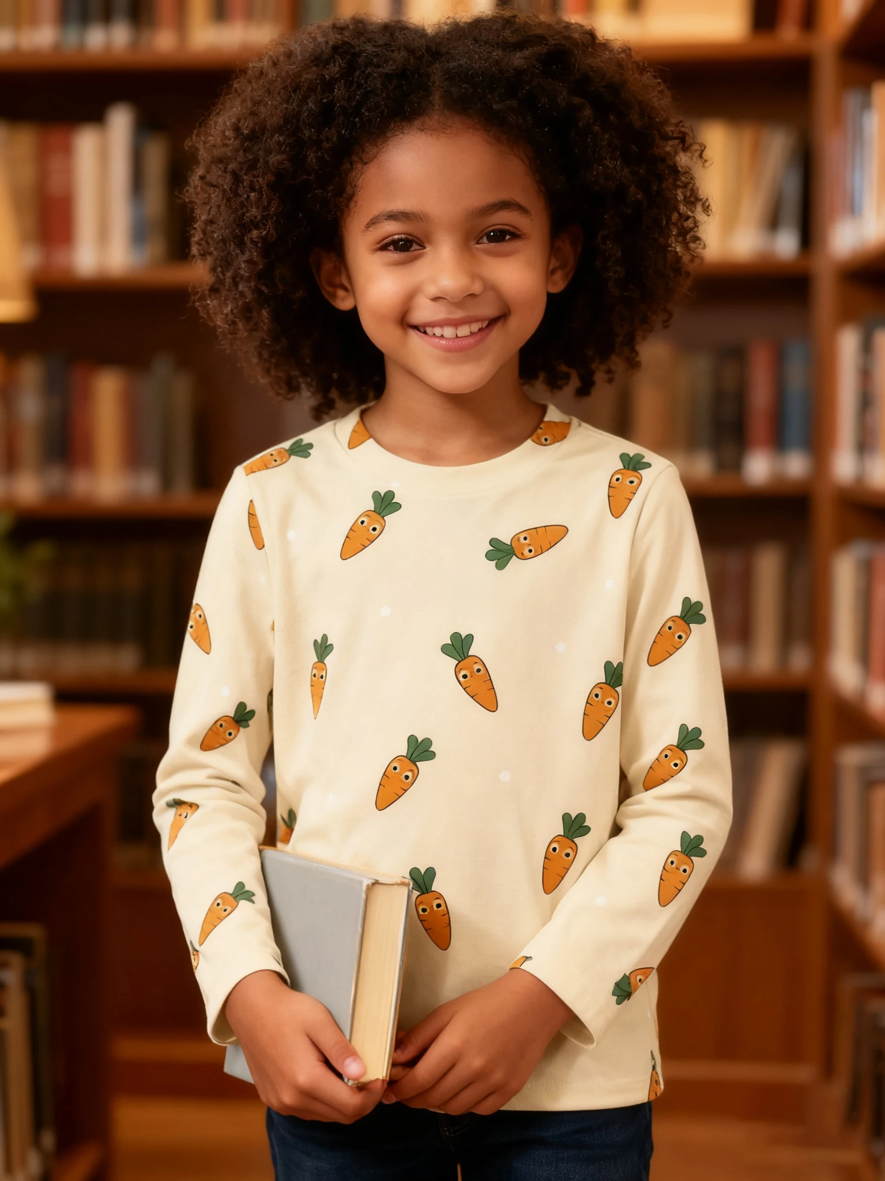 

Carrot print children's long sleeves soft fabric cute print