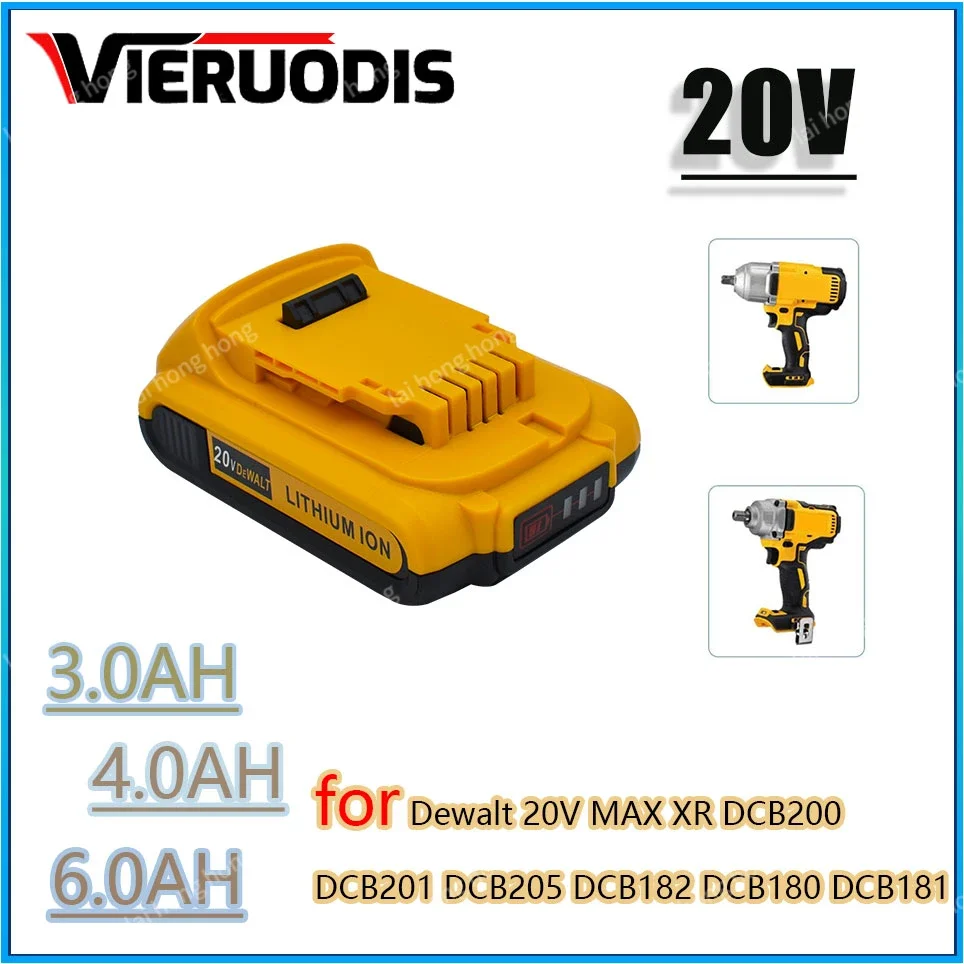 

20V Electric Eplacement Battery 3000mAh/4000mAh for 18V/20V for DeWalt Tools DCB205 DCD74 DCB201 DCG412 DCD740 DCB203 Etc