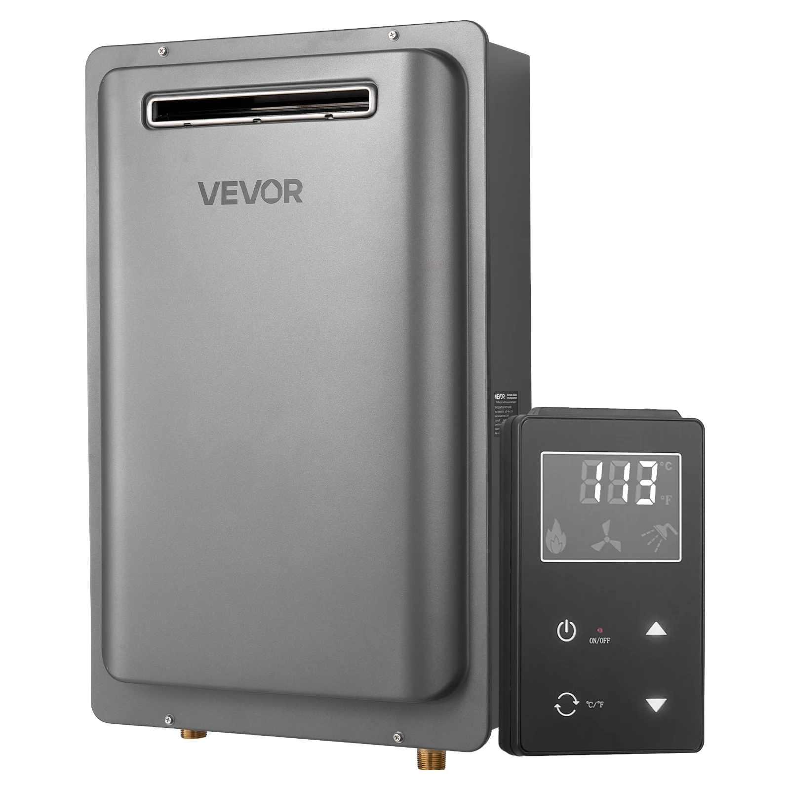 SucceBuy Calentador de agua sin tanque a gas 5,3/ 8Gal Exterior 191000 BTU Calentador de agua caliente instantáneo Protecciones inteligentes de control de temperatura