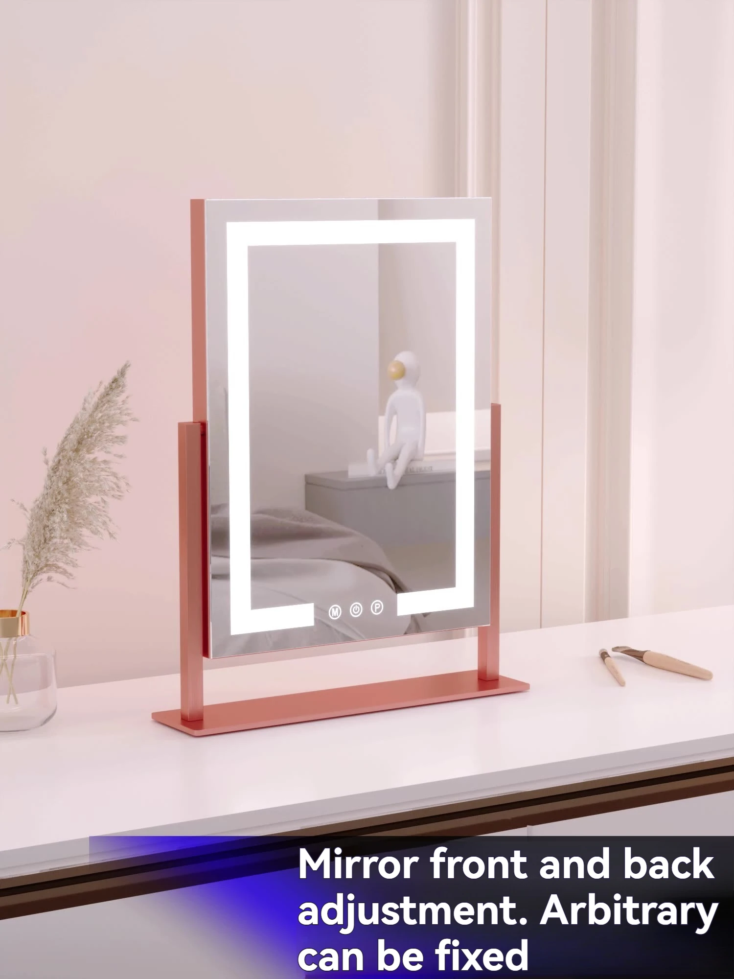 Desktop led luz espelho de maquiagem instagram desktop quarto menina internet famoso espelho dormitório espelho de vestir de alta definição