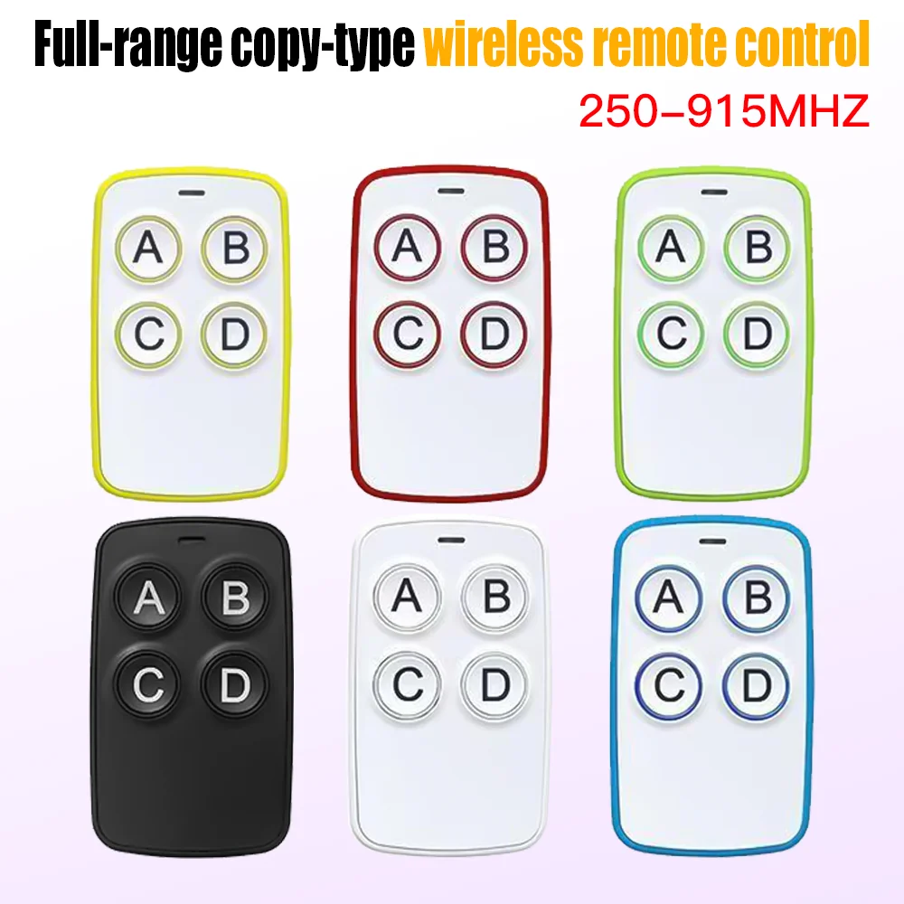 

433MHz Auto Copy Remote Control Electric Garage Door Opener Remote Controller Duplicator Clone Cloning Code 4 Keys Transmitter