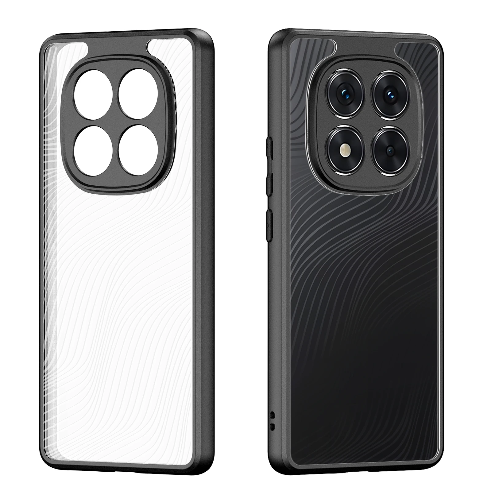 DUX DUCIS For Redmi Note 14 Pro Plus Poco X7 Pro Cover TPU+Acrylic Lines Back Transparent Cover Anti-Fingerprint Phone Case