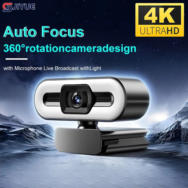 휴대용 풀 HD 1080P 2K 4K 웹캠 PC 노트북 자동 초점 라이브 스트리밍 마이크가 포함된 유연한 방송 withLight
