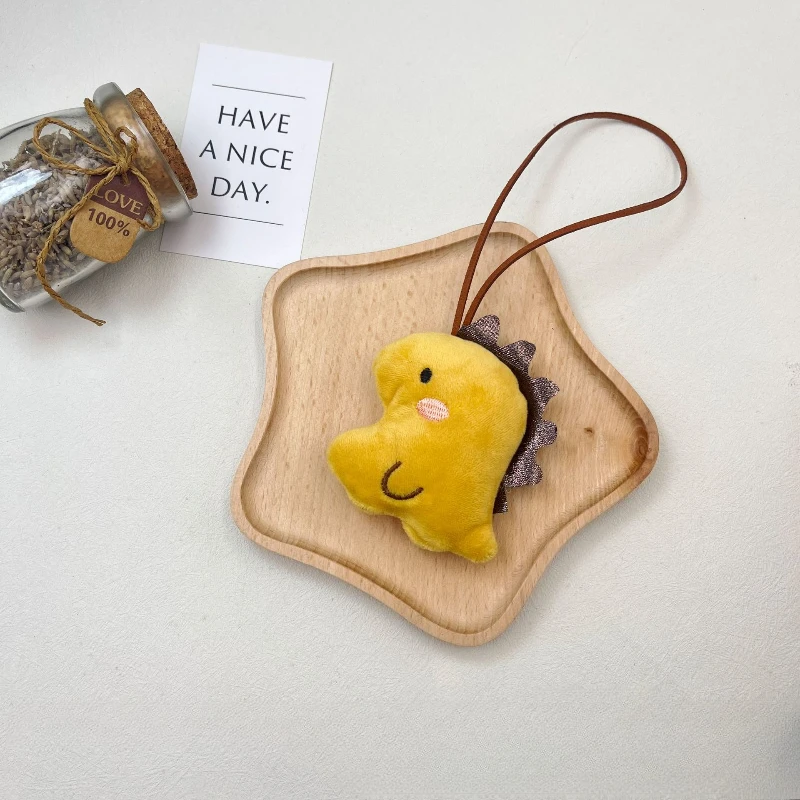 1pcs Cartoon Dinosaur Plush Doll Backpack Pendant with Name Sticker KeyChain Christmas Gifts for Boys and Girls 1pcs