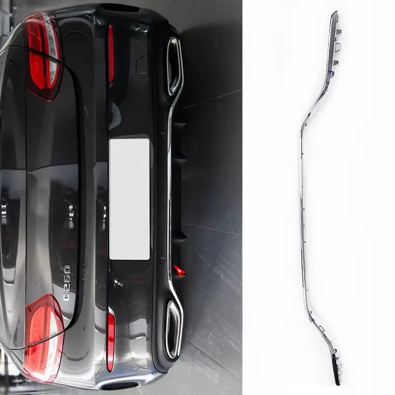 

For Mercedes Benz C Class Klass W205 Rear Bumper Chrome Trim Spoiler Diffuser Chromium Styling A2058850721