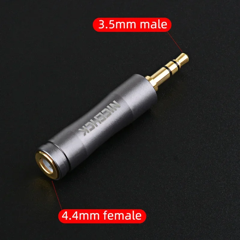 NiceHCK słuchawki hi-fi przejściówka 4.4mm żeńskie do 3.5mm 2.5mm drut malarski złącze pozłacane gniazdo Audio akcesoria douszne — zdjęcie produktu 3