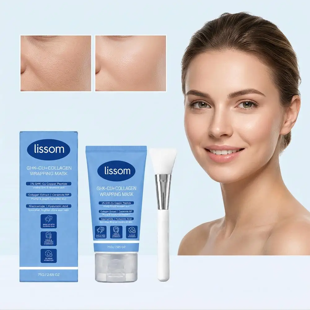 Blue Copper Peptide Collagen Firming Facial Mask Collagen Tearing Facial Mask Moisturizes Facial Skin Daily Cleaning Hydration