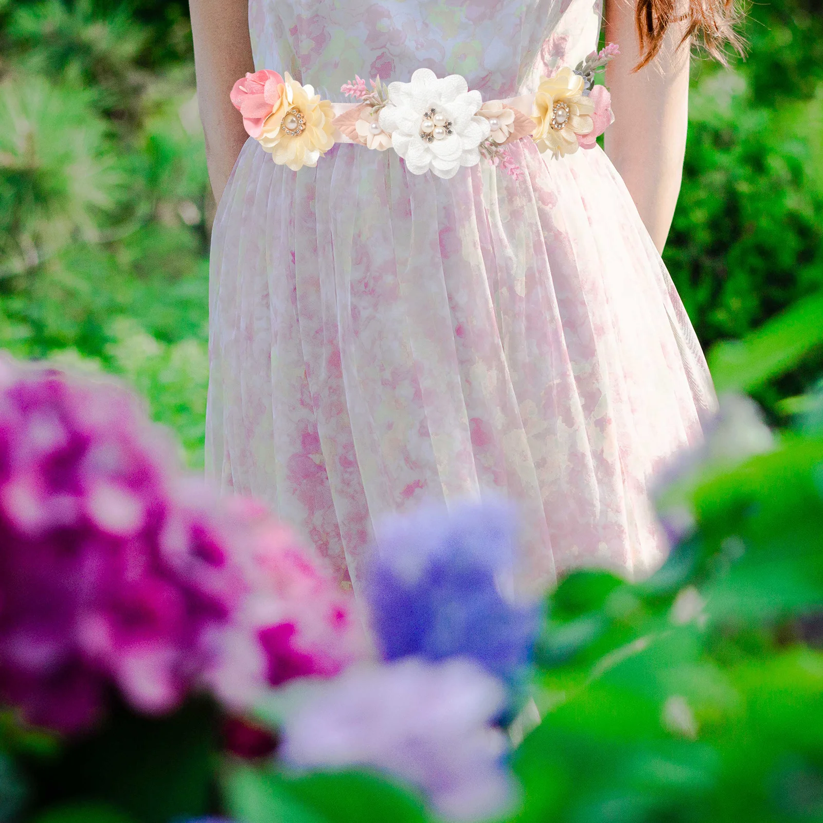 

Bridal Dress Belt Flower Sash Elegant Wedding Dress Accessory Rhinestone Bridal Belt for Bride Prom Banquet Bridesmaid Sash