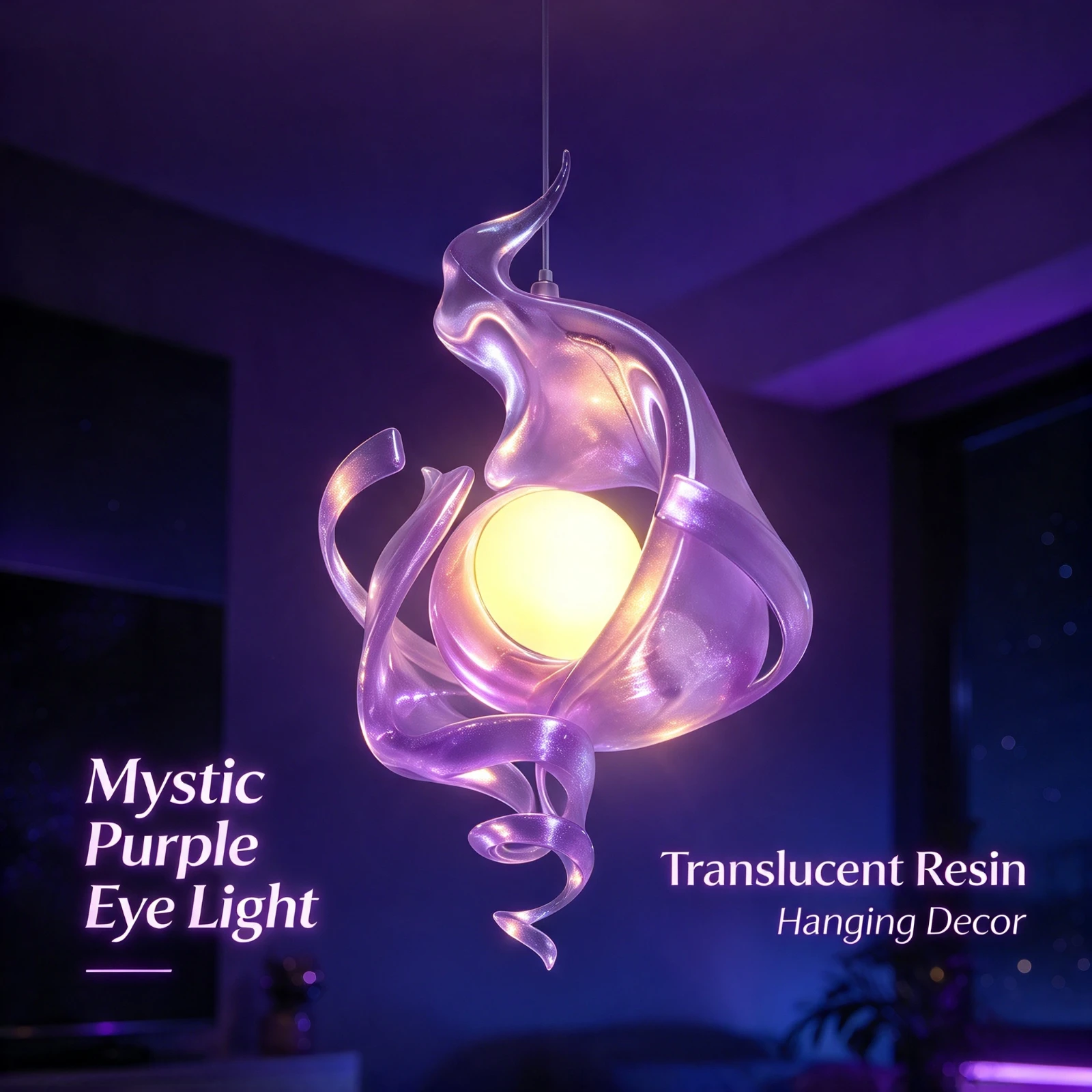 3D printed Moon Genshin Impact Eye Pendant Translucent Hanging Ornament Anime Cosplay Prop Halloween Party Room Decor Gift