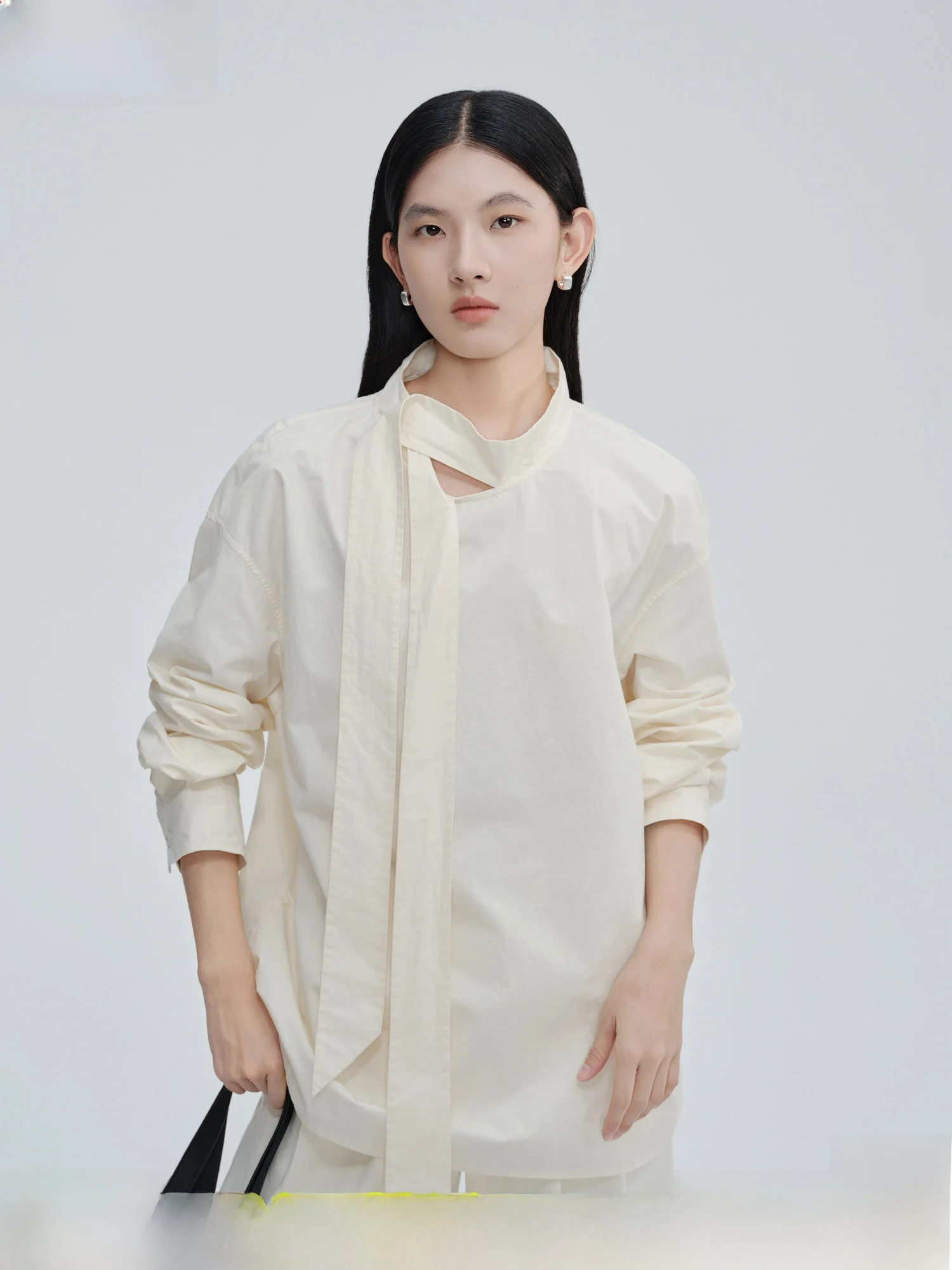 

Simple Chic Long Sleeve Pullover Shirt Women's Loose Top Spring New Style Cotton Breathable Comfortable Pure Color Business Wear